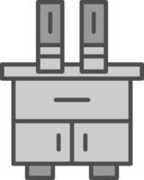 Side Table Line Filled Greyscale Icon Design vector