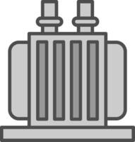 Transformer Line Filled Greyscale Icon Design vector