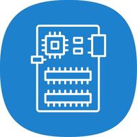 Circuit Board Line Curve Icon Design vector