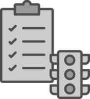 Project Status Line Filled Greyscale Icon Design vector