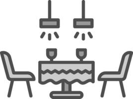 Dining Table Line Filled Greyscale Icon Design vector