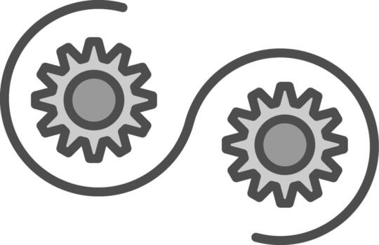Devops Line Filled Greyscale Icon Design vector