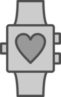 Smartwatch Line Filled Greyscale Icon Design vector