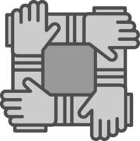 Collaboration Line Filled Greyscale Icon Design vector