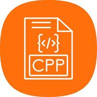 Cpp Line Curve Icon Design vector