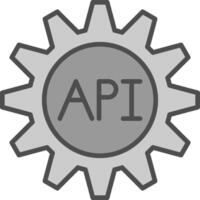 Api Line Filled Greyscale Icon Design vector