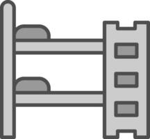 Bunk Bed Line Filled Greyscale Icon Design vector