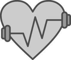 Fitness Line Filled Greyscale Icon Design vector