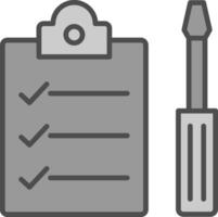 Management Service Line Filled Greyscale Icon Design vector