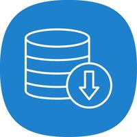 Database Download Line Curve Icon Design vector