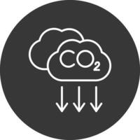 co2 línea invertido icono diseño vector