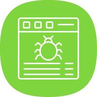 Bug Line Curve Icon Design vector