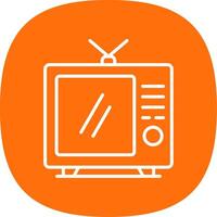 Tv Line Curve Icon Design vector