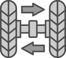 Wheel Alignment Line Filled Greyscale Icon Design vector