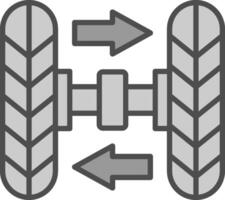 Wheel Alignment Line Filled Greyscale Icon Design vector