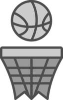 baloncesto línea lleno escala de grises icono diseño vector