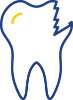 Broken Tooth Line Two Colour Icon Design vector