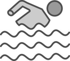 Swimming Line Filled Greyscale Icon Design vector