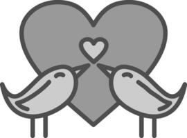 amor aves línea lleno escala de grises icono diseño vector