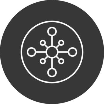 Network Hub Line Inverted Icon Design vector