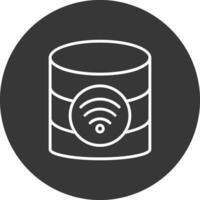 Wireless Database Line Inverted Icon Design vector