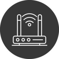 Wireless Modem Line Inverted Icon Design vector