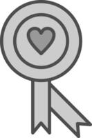 Medal Line Filled Greyscale Icon Design vector