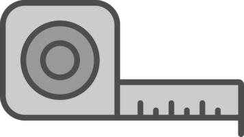 Measuring Tape Line Filled Greyscale Icon Design vector