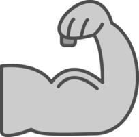 Body Builder Line Filled Greyscale Icon Design vector