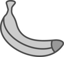 plátano línea lleno escala de grises icono diseño vector