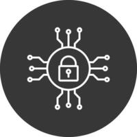 Network Security Line Inverted Icon Design vector