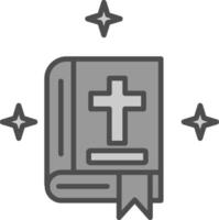 Biblia línea lleno escala de grises icono diseño vector