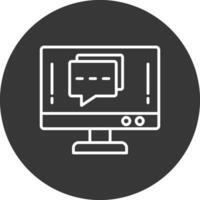 Info Chat Line Inverted Icon Design vector