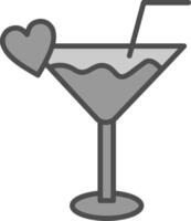 Cocktail Line Filled Greyscale Icon Design vector