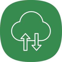 Cloud Data Transfer Line Curve Icon Design vector