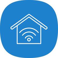 Smart Home Line Curve Icon Design vector