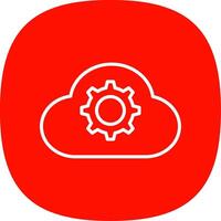 Cloud Settings Line Curve Icon Design vector
