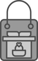 Gift Bag Line Filled Greyscale Icon Design vector