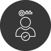 Authentication Line Inverted Icon Design vector