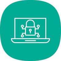Cyber Security Line Curve Icon Design vector