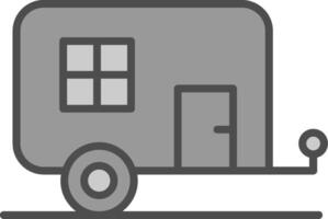 Caravan Line Filled Greyscale Icon Design vector