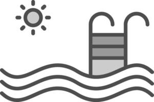 Ladder Line Filled Greyscale Icon Design vector