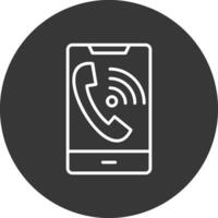 Wifi Call Line Inverted Icon Design vector