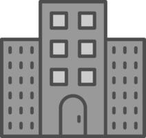 Building Line Filled Greyscale Icon Design vector