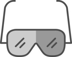 leyendo lentes línea lleno escala de grises icono diseño vector