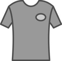 t camisa línea lleno escala de grises icono diseño vector