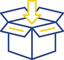 Open Box Line Two Colour Icon Design vector