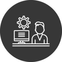 Admin Work Line Inverted Icon Design vector