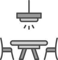 Dinner Table Line Filled Greyscale Icon Design vector