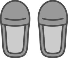 Slippers Line Filled Greyscale Icon Design vector